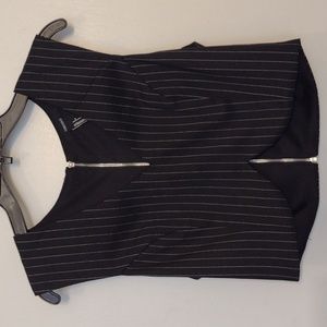 Vintage Forever 21 Black Pinstripe Cropped Vest size Small